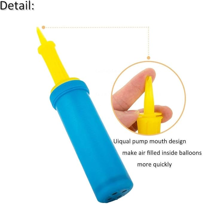 Portable Hand Held Round Nozzle Pump for Quickly Filling Inflatables, Balloons, Toys, Hand Pump - Double Action Air Pumps Balloons, Exercise Balls, Yoga Balls, Pool Floats