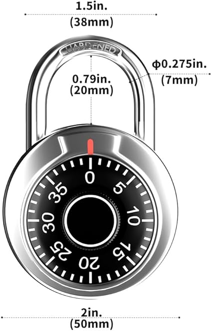 FIGODE Locker Lock, 2 in. Combination Lock, Keyless Padlock for Gym and School Lockers, Black Dial Lock, 5 Pack