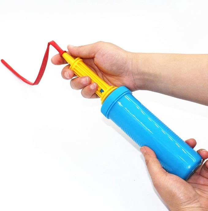 Portable Hand Held Round Nozzle Pump for Quickly Filling Inflatables, Balloons, Toys, Hand Pump - Double Action Air Pumps Balloons, Exercise Balls, Yoga Balls, Pool Floats
