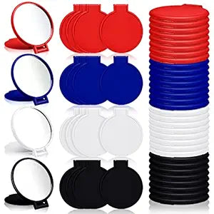 Weysat 36 Pcs Bulk Compact Mirror for Women Gift Pink Pocket Purse Multicolor Mini Mirror Gifts Stuffer for Wife Lover(Red, Blue, White, Black)