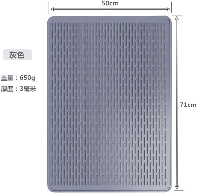 Dish Drying Mat for Kitchen, Heat Resistant Waterproof Foldable Anti-Slip Silicone Mat,Glass Cooktop Protector,Stove Top Cover for Electric Stove(Gray, 28''L x 20''W)
