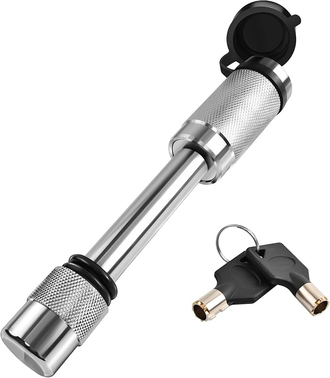 Trailer Hitch Lock, Hitch Receiver Pin Lock Fits Class III IV & 2" Receiver with 5/8" Locking Hitch Pins, Weatherproof Anti-Theft Lockable Pin with Dust to Tow Truck, Boat, Traile, RV, Car