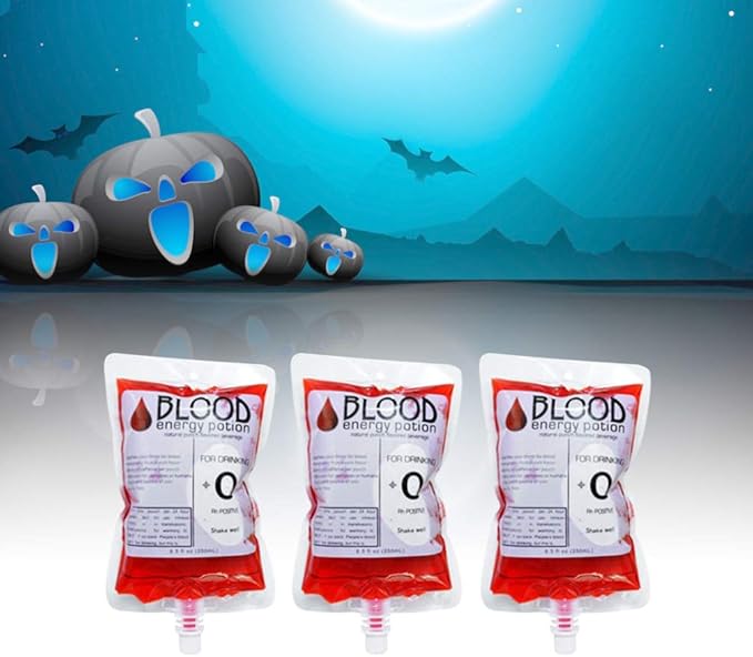 BESTOYARD 24pcs Blood Bag for Drink Halloween IV Bags Party Juice Cups Container Drinking Pouches Gag Doctor/RN Graduation Zombie Vampire Party Supplies 150ml