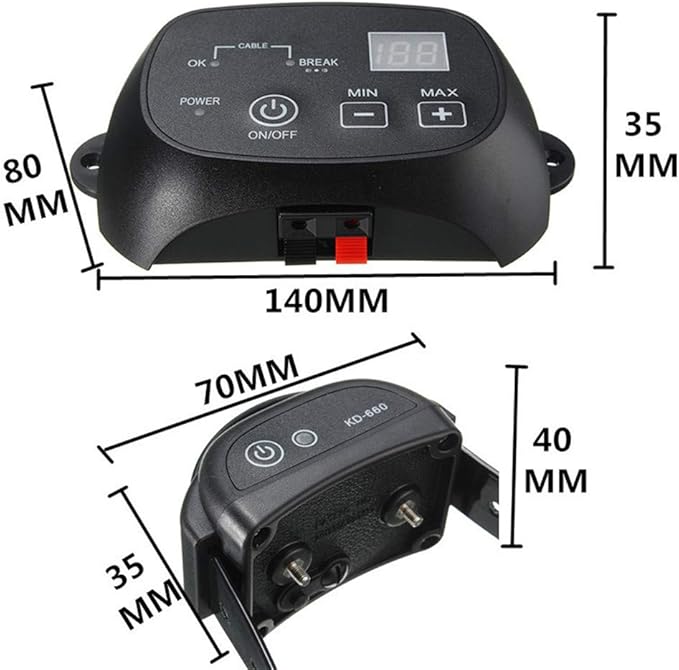 Dog Electric Fence System,In-ground/Aboveground Pet Containment System, Waterproof&Rechargeable Transmitter with Receiver Training Collar,Beep & Shock Correction(1.2 Acre Range),for1dog