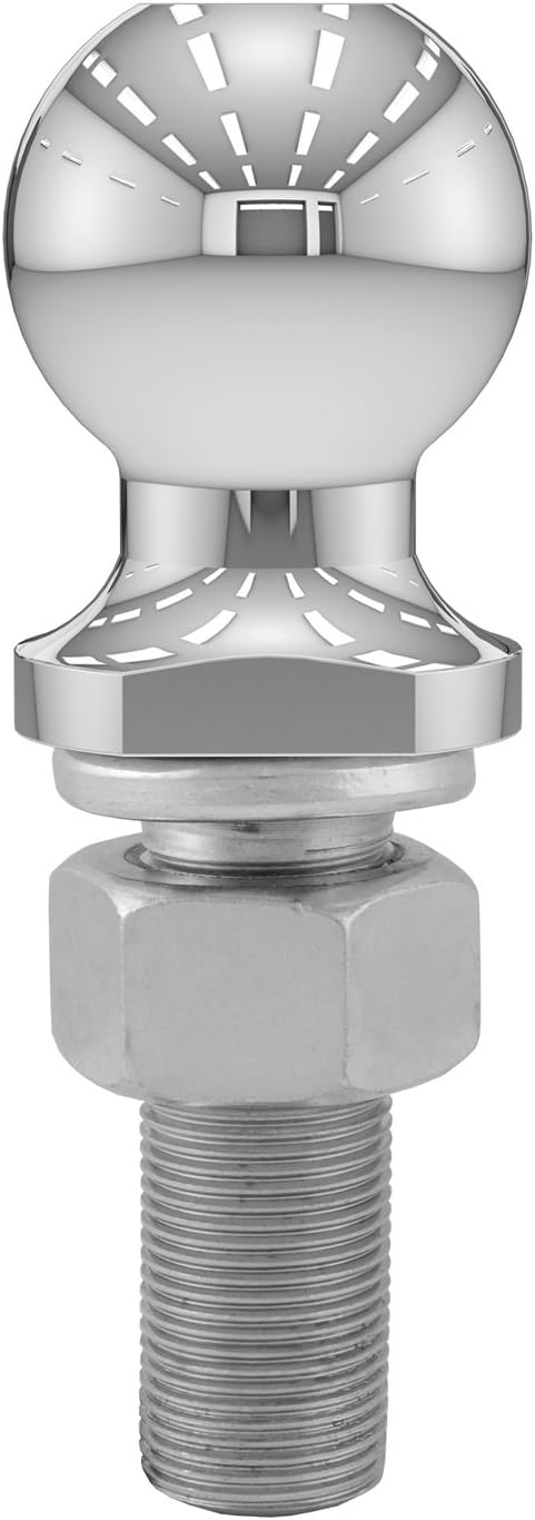 CURT 40074 Chrome Trailer Hitch Ball, 6,000 lbs, 2-Inch Diameter, 1 x 3-Inch Shank