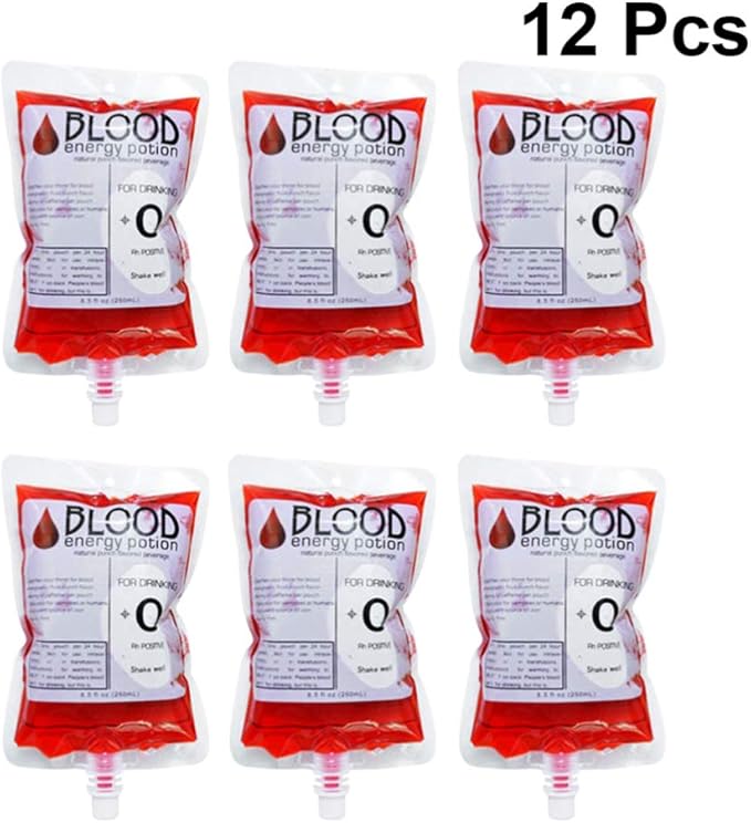 BESTOYARD 24pcs Blood Bag for Drink Halloween IV Bags Party Juice Cups Container Drinking Pouches Gag Doctor/RN Graduation Zombie Vampire Party Supplies 150ml