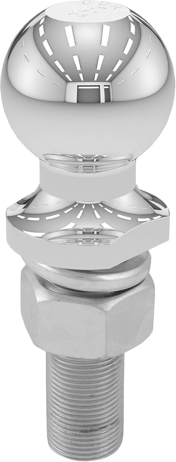 CURT 40074 Chrome Trailer Hitch Ball, 6,000 lbs, 2-Inch Diameter, 1 x 3-Inch Shank