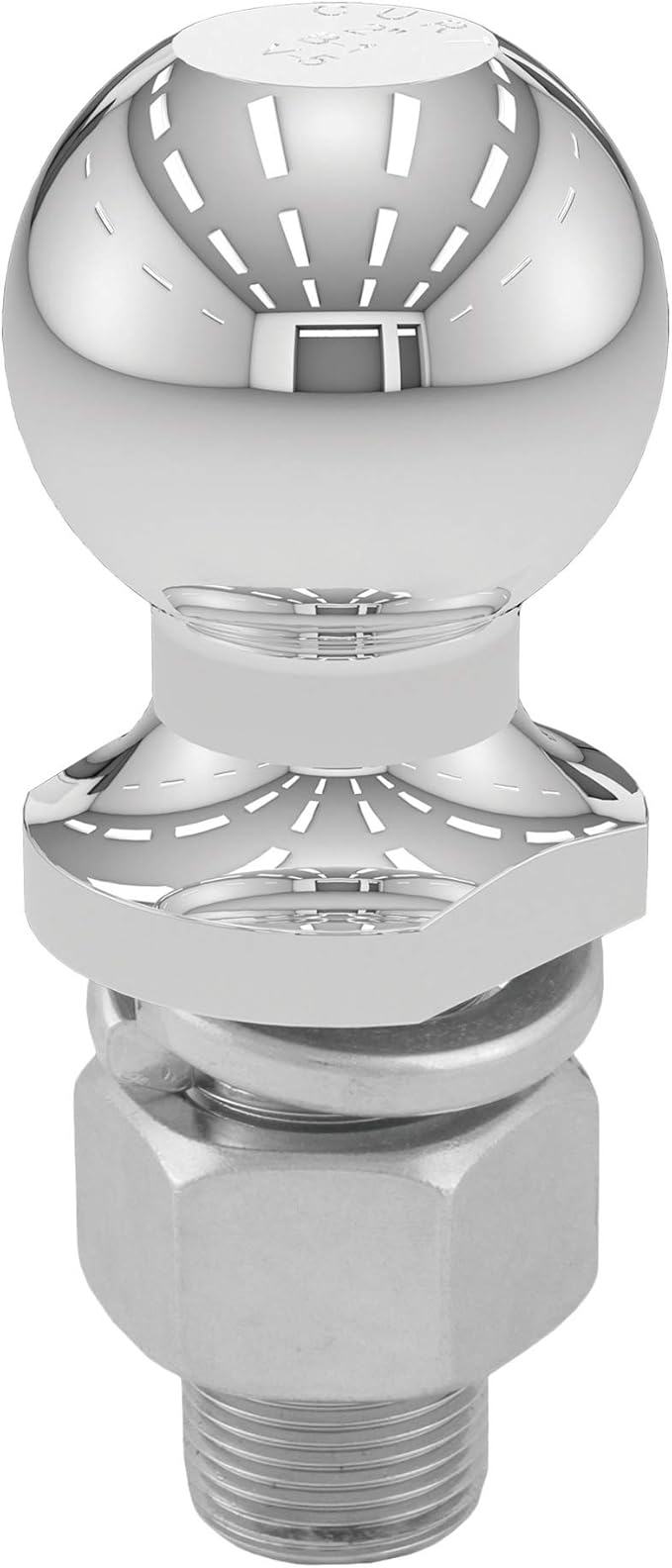 CURT 40070 2-Inch Chrome Trailer Hitch Ball, 7,500 lbs, 1 x 2-1/8-Inch Shank, Packaged