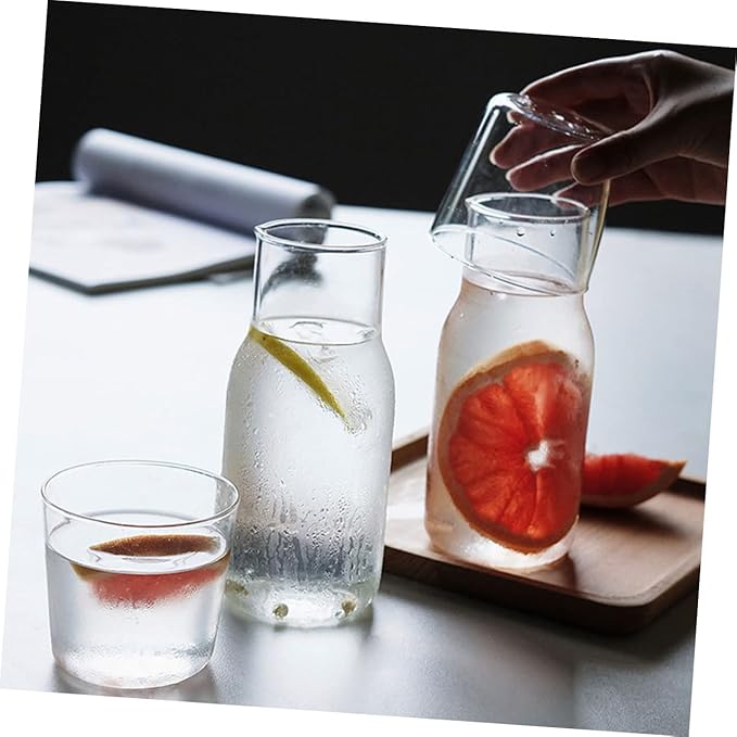 Unomor 2pcs Cooler Lid Bedside Water Carafe Lid Bedside Carafe Cup Kettle Cup Juice Kettle Lid Small Cup Convenient Water Carafe Lid Household Glass Carafes Lid Dual Use Cup