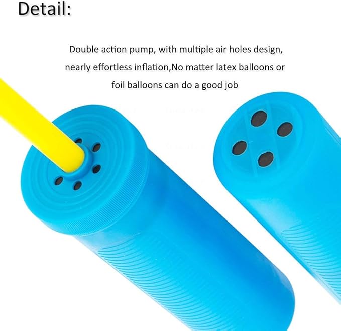 Portable Hand Held Round Nozzle Pump for Quickly Filling Inflatables, Balloons, Toys, Hand Pump - Double Action Air Pumps Balloons, Exercise Balls, Yoga Balls, Pool Floats