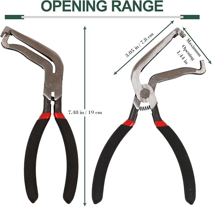Electrical Disconnect Pliers, Electrical Connector Pliers for Cars 60 Degree Bend, Fuel Line Tools with Anti-Slip Grip, Fuel Line Disconnect Tool for Air Flow Sensors Fuel Injectors