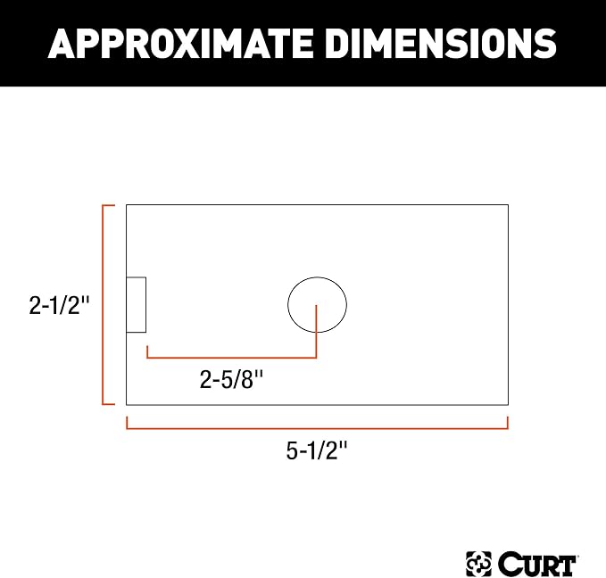 CURT 45405 Trailer Hitch Receiver Adapter Reducer Sleeve, 2-1/2 to 2-Inch, Carbide Black Powder Coat