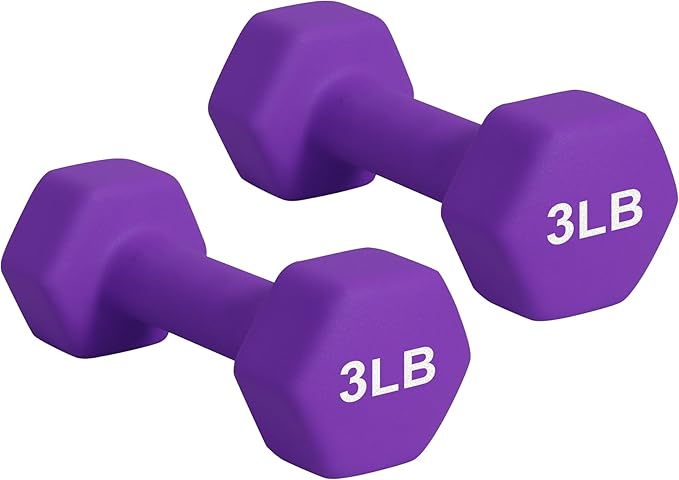 Dumbbell Hand Weight Pairs ‚ Neoprene Dumbbell Exercise & Fitness For Home Gym Equipment and Adjustable Dumbbell Sets‚ Non-Slip, Color Coded Hex Shaped Free Weights.