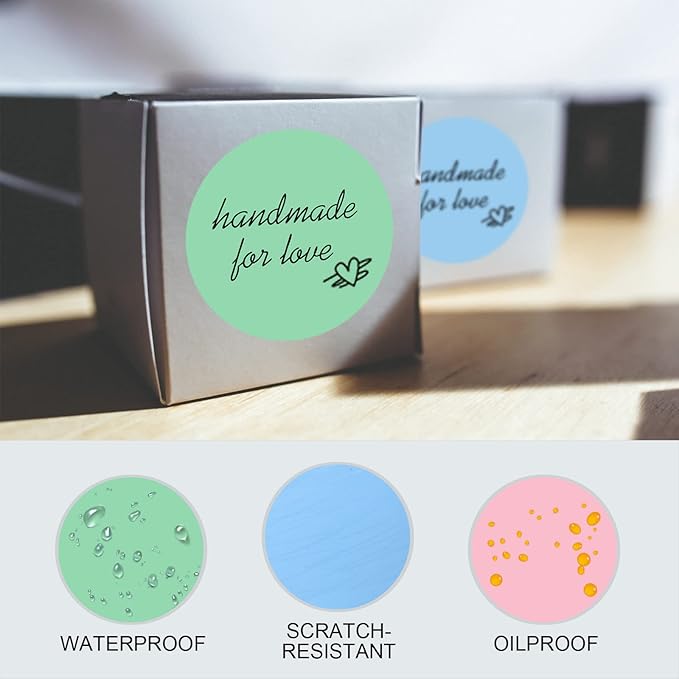 Misofuki 2" 750 Labels Pink Circle Direct Thermal Stickers Labels Roll Compatible with Zebra, Rollo, MUNBYN, Self-Adhesive Round Direct Thermal Labels