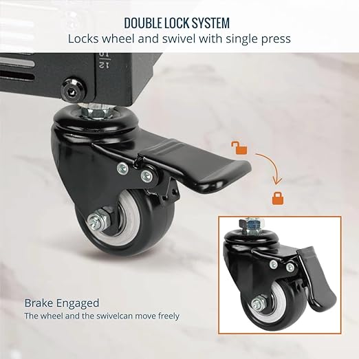 Tecmojo Rack Caster Kit - Add Wheels to Your AV Rack in Minutes - Apply to Tecmojo 12U, 16U, 20U AV Racks