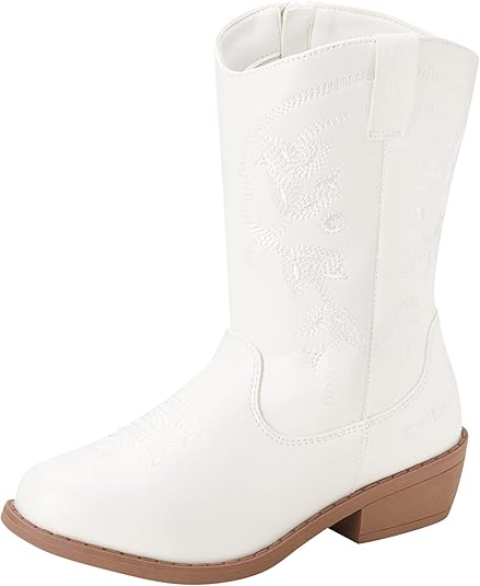 Bebe Girls' Cowboy Boots - Classic Western Country Cowgirl Boots - Mid Calf Riding Shoes for Toddlers Little and Big Girls
