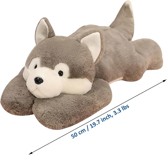 Weighted Stuffed Animals, 3.3 lbs Weighted Husky Stuffed Animal Plush Toy Cute Huskies Weighted Plush Animals Throw Pillow Gifts for Boys Girls, 19.6 inch