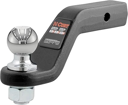 CURT 45332 Trailer Hitch Mount with 2-5/16-Inch Ball & Pin, Fits 2-Inch Receiver, 15,000 lbs, 4-Inch Drop