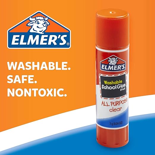 Elmer's All Purpose School Glue Sticks, Acid-Free and Washable, Clear, 7 Grams, 15 Count - Ideal for Craft Projects, Scrapbooking, Classroom, Home, Office, Teacher Supplies