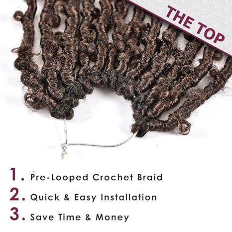 Niseyo Butterfly Locs Crochet Hair 12 Inch 1 Pack Pre-Looped Distressed Locs Crochet Braids (T30)