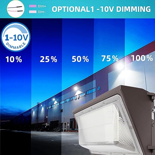 Dimmable 120W LED Wall Pack Light with Dusk to Dawn Photocell,16800LM Outdoor Security Lighting, Commercial Wall Mount Lights for Building