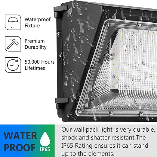 Dimmable 120W LED Wall Pack Light with Dusk to Dawn Photocell,16800LM Outdoor Security Lighting, Commercial Wall Mount Lights for Building