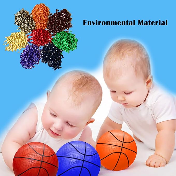 ABAJI Mini Basketballs Orange 2 Pack 5" Set with Pump Needle Durable Material for Mini Hoop 3+ Years Toddlers Kids Teenagers for Pool Indoors Outdoors