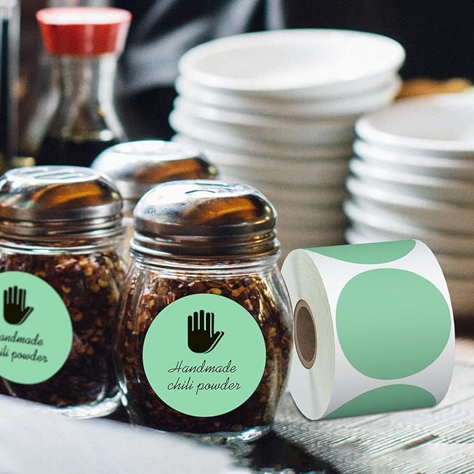 Misofuki 2" 750 Labels Pink Circle Direct Thermal Stickers Labels Roll Compatible with Zebra, Rollo, MUNBYN, Self-Adhesive Round Direct Thermal Labels