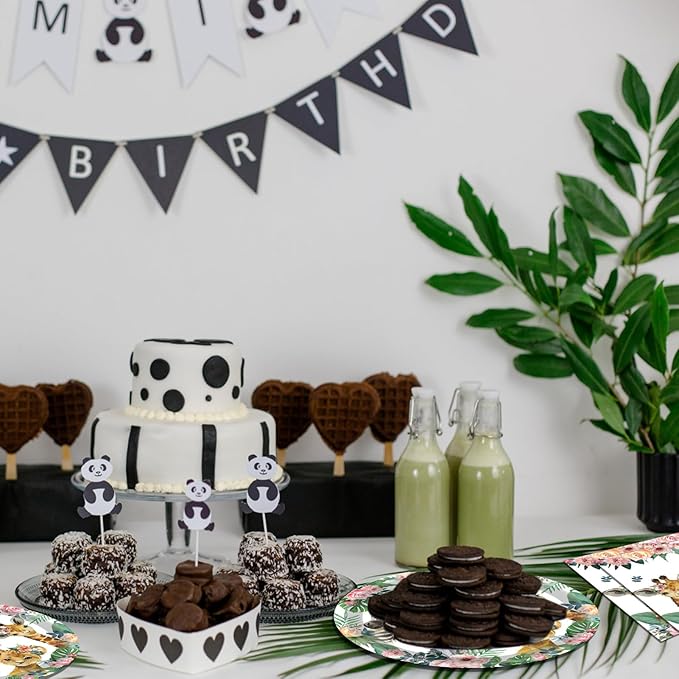 40PCS Wild One Birthday Decorations Girl Jungle Safari Birthday Decorations Included Wild One Plates and Napkin Sets for Kids Animal Safari Baby Shower Decorations