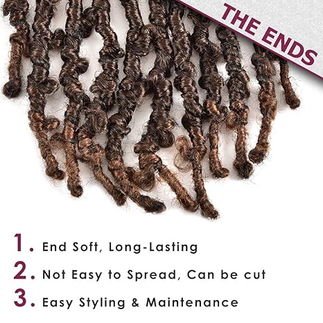 Niseyo Butterfly Locs Crochet Hair 12 Inch 1 Pack Pre-Looped Distressed Locs Crochet Braids (T30)