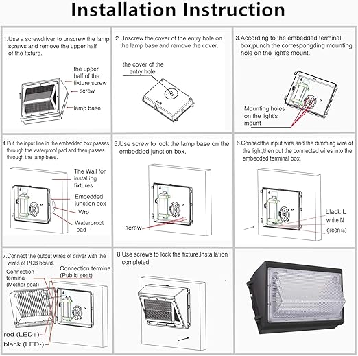 Dimmable 120W LED Wall Pack Light with Dusk to Dawn Photocell,16800LM Outdoor Security Lighting, Commercial Wall Mount Lights for Building