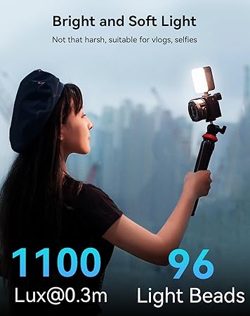 SmallRig P96 LED Video Light, Portable Camera Lights, 96 LED Beads for Photography Video Lighting, Rechargeable 2200mAh CRI 95 2700-6500K w 3 Cold Shoe