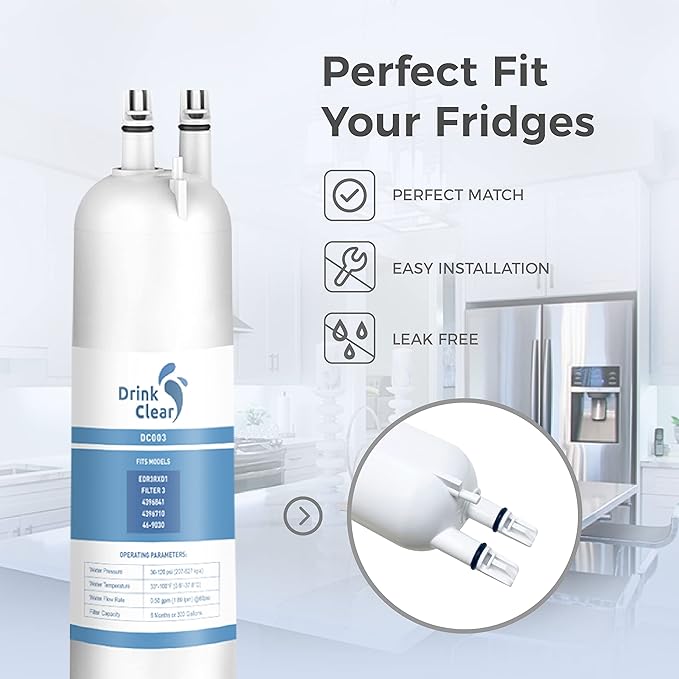 EDR3RXD1 Water Filter Replacement, Compatible with 4396841, Filter 3, 4396710, Kenmore 46-9083, 46-9030 Refrigerator Water Filter, 1 Pack