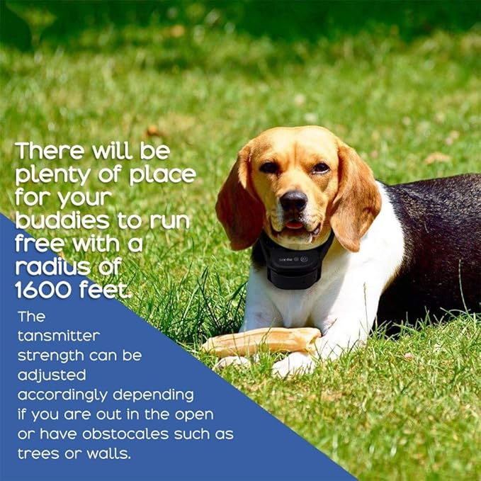 Dog Electric Fence System,In-ground/Aboveground Pet Containment System, Waterproof&Rechargeable Transmitter with Receiver Training Collar,Beep & Shock Correction(1.2 Acre Range),for1dog