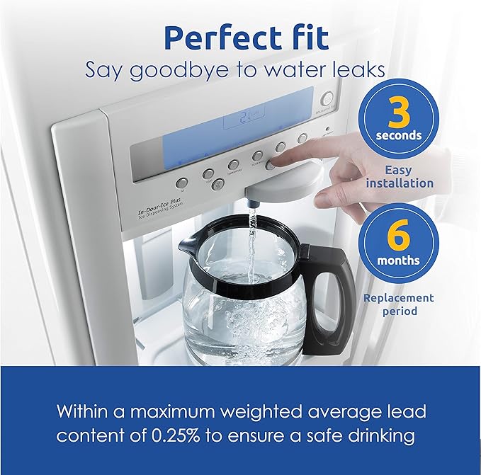 EPTWFU01 Water Filter, Replacement for Frigidaire EPTWFU01, ur Sur Ultra 2, EWF02, 012505454226 Refrigerator Water Filter, Pack of 2