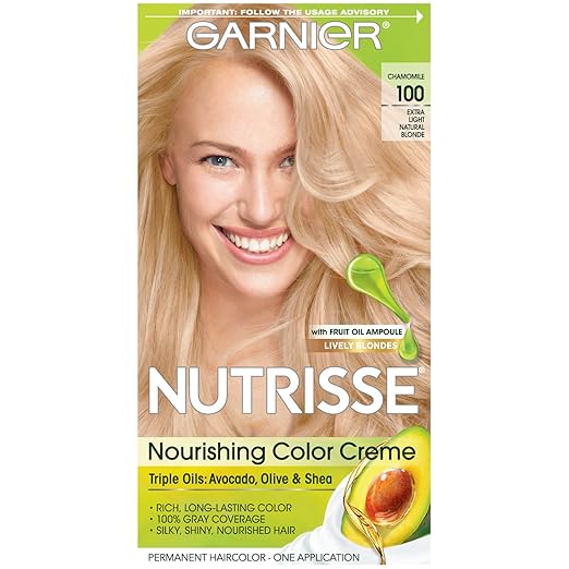 Garnier Nutrisse Nourishing Color Creme, 100 Extra-Light Natural Blonde