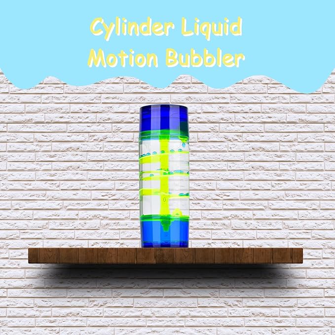 Liquid Motion Bubbler,1 Pack Cylinder Liquid Timer for Sensory Play,Calming Relaxing Fidget Water Toy Stress Management for Kids and Adults,Home Office Desk Decor