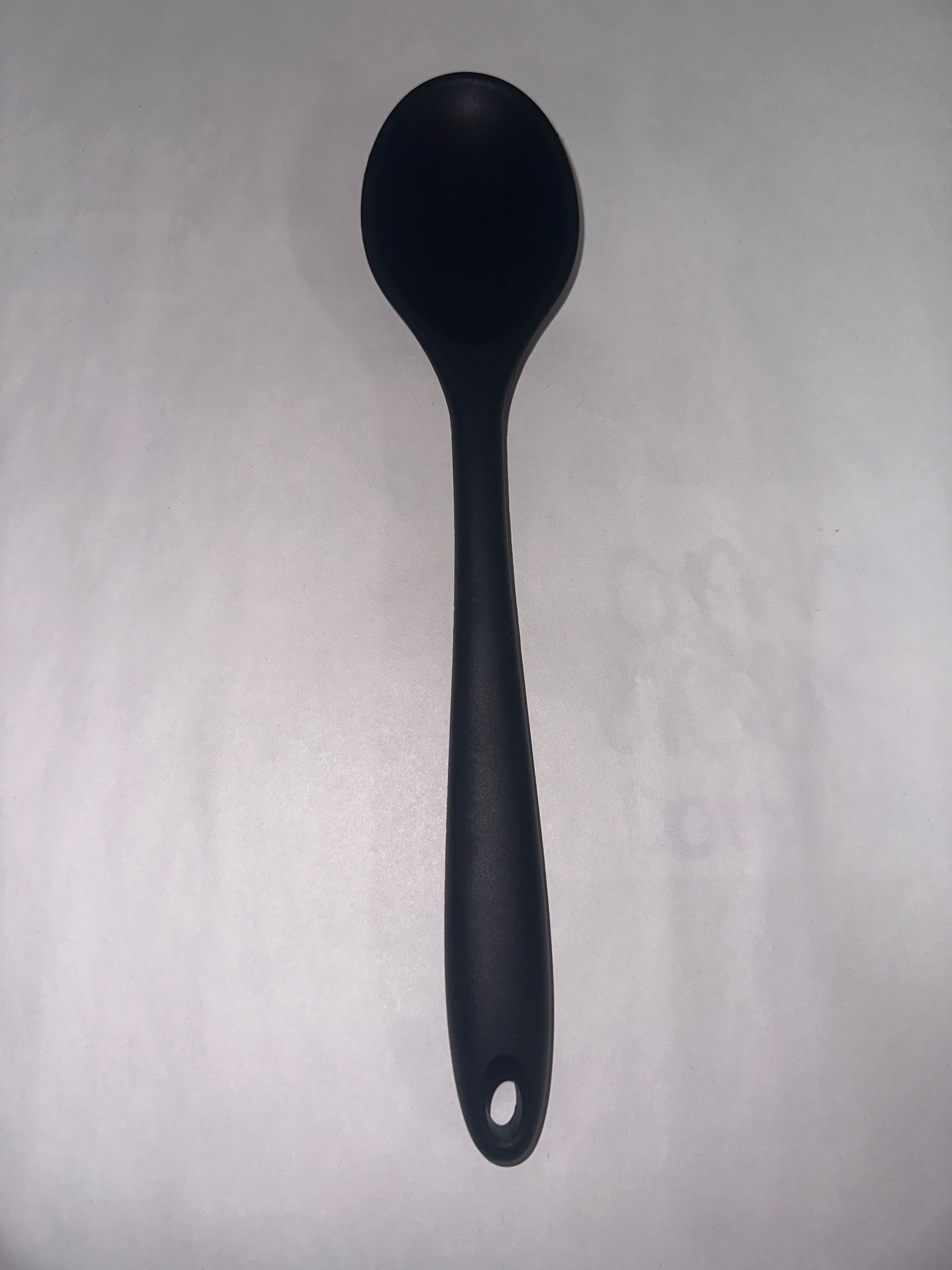 Silicone Non-Stick Mixing Spoon High Temperature Mixing Spoon Spoon Kitchen Cooking Supplies (Black, One Size) Cooking Utensils Set for Nonstick Cookware Kitchenware