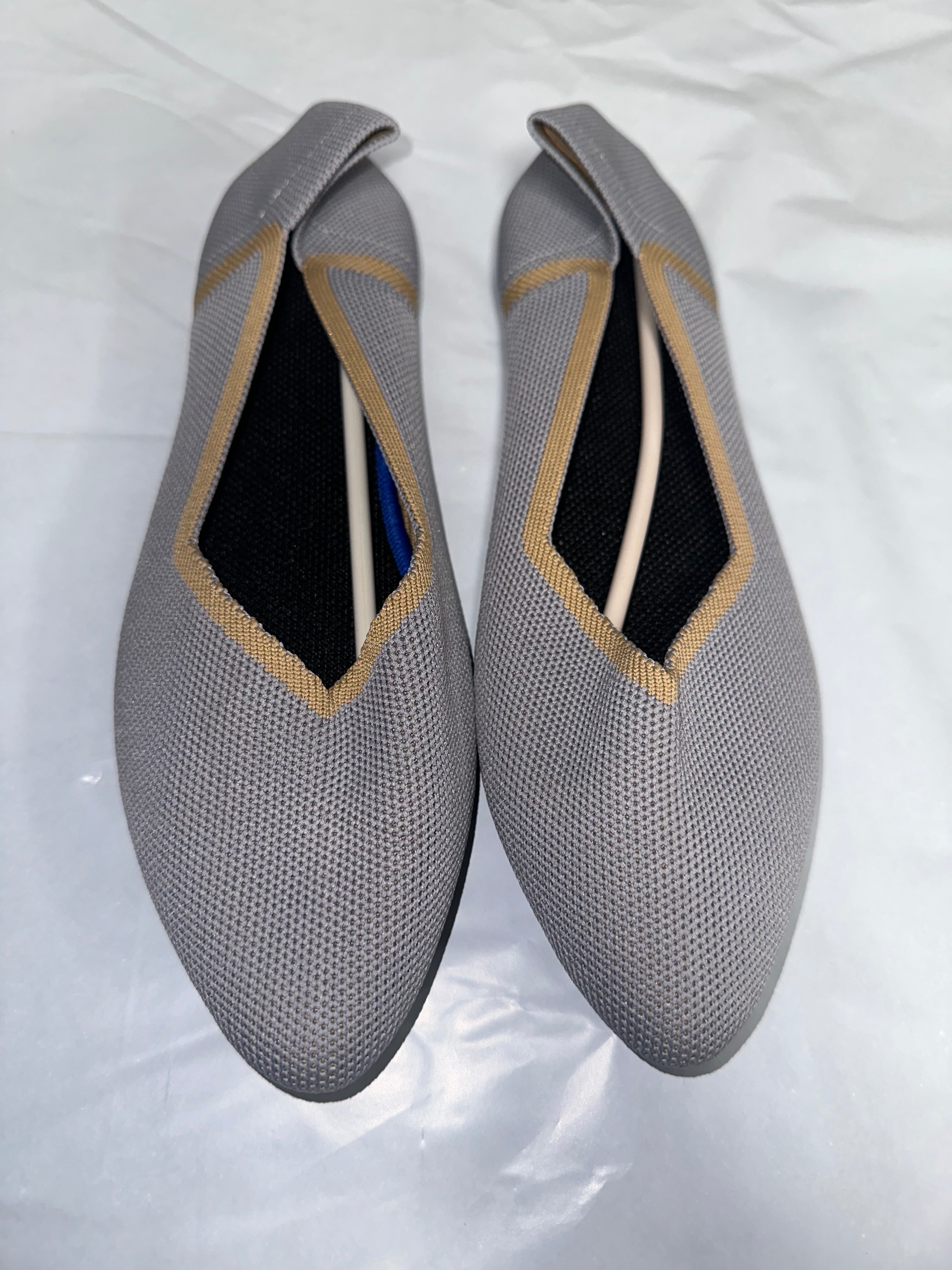 BEJINASH Women's Flat Shoes Black Pointed Toe Dress Shoes Knit Slip On Shoes Comfortable Walking Shoes for Woman Lightweight